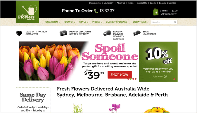 Fresh flowers as example of business name