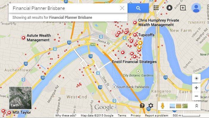 Google map - sales leads for financial services