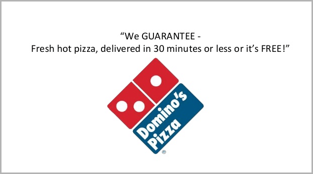 Unique selling proposition example - Dominos