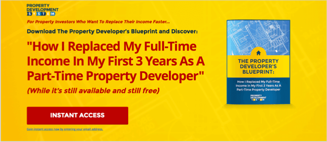 Property Development System 1 landing page example