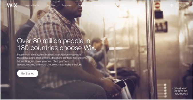 Wix 2 landing page example