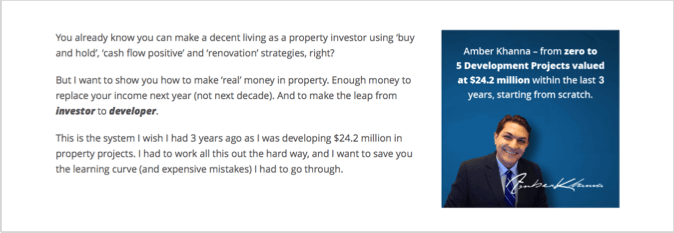 Property Development System 2 landing page example