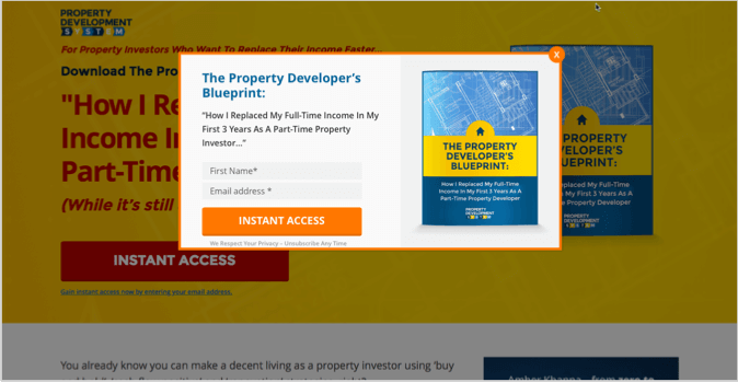 Property Development System 4 landing page example