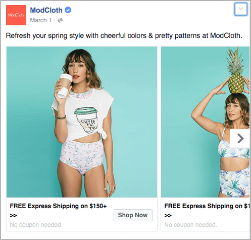 B2C - Modcloth - best facebook ads