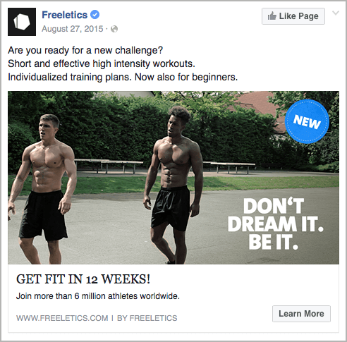 Freeletics - best facebook ads