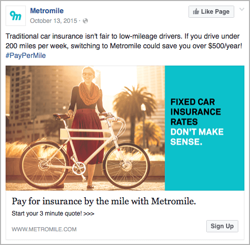 Metromile - best facebook ads