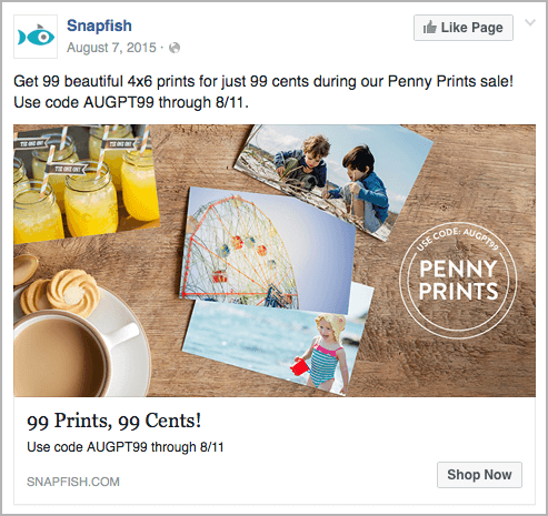 Snapfish - best facebook ads
