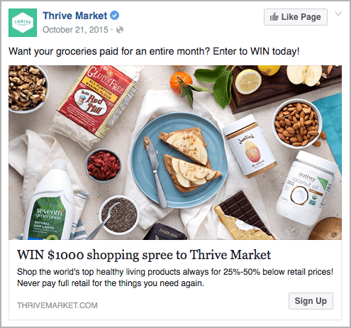 Thrive Market - best facebook ads