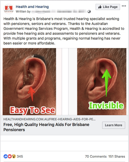 Audiologist - best facebook ads