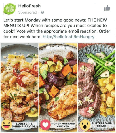 HelloFresh - best facebook ads