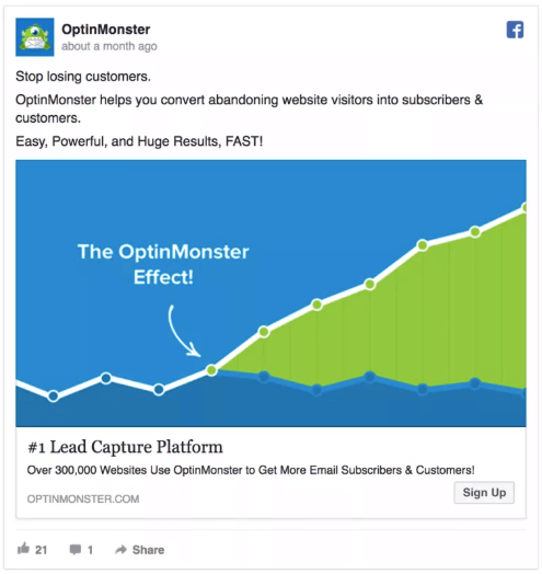 OptinMonster - best facebook ads